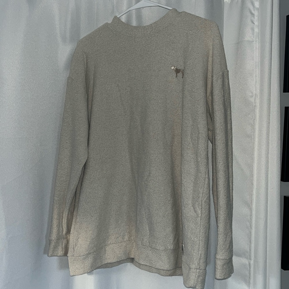 PINK Mock Neck Crew Sweater